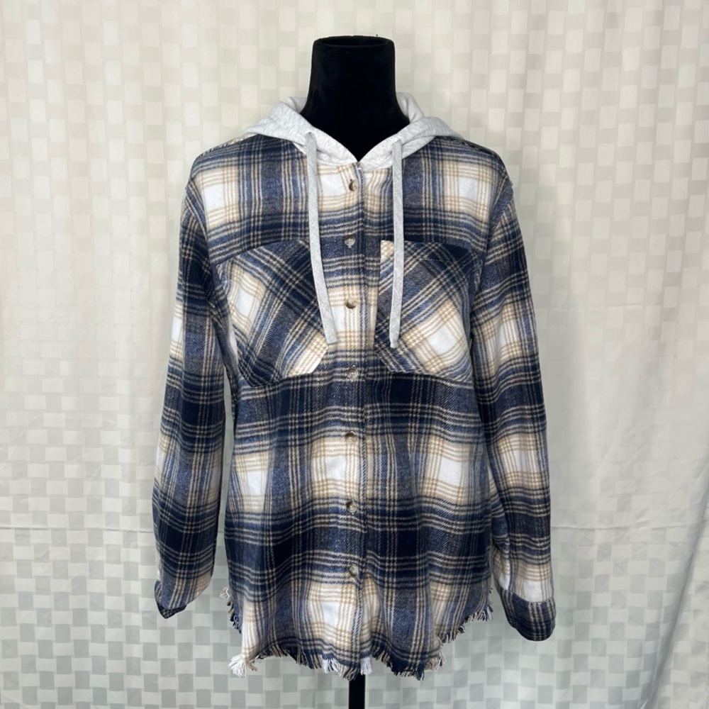 Juniors' WallFlower Flannel Hooded Shacket